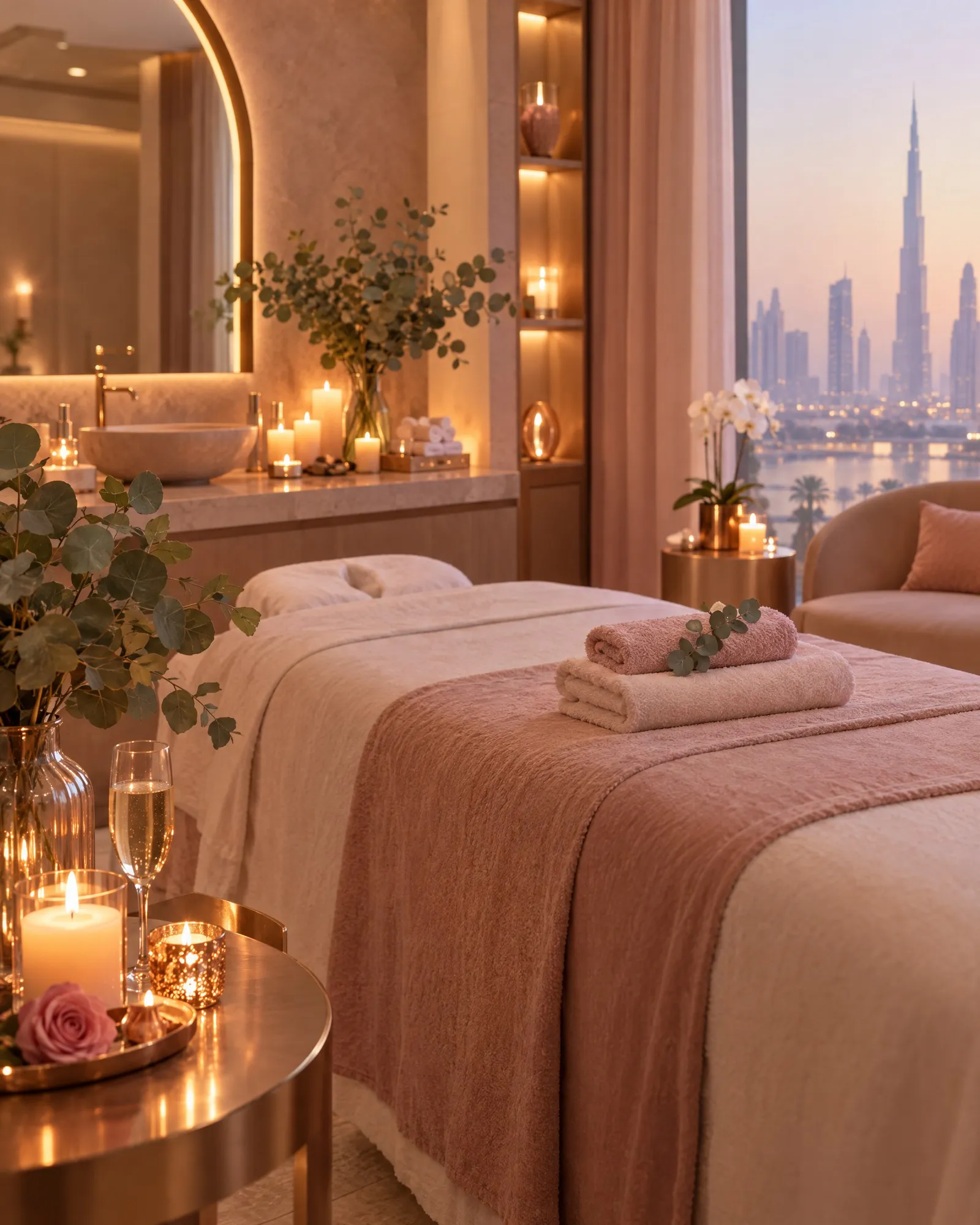 The treatment room at dusk