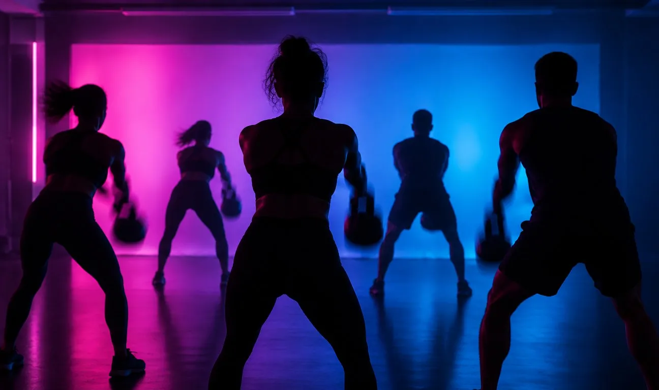 Evening class in front of the light wall