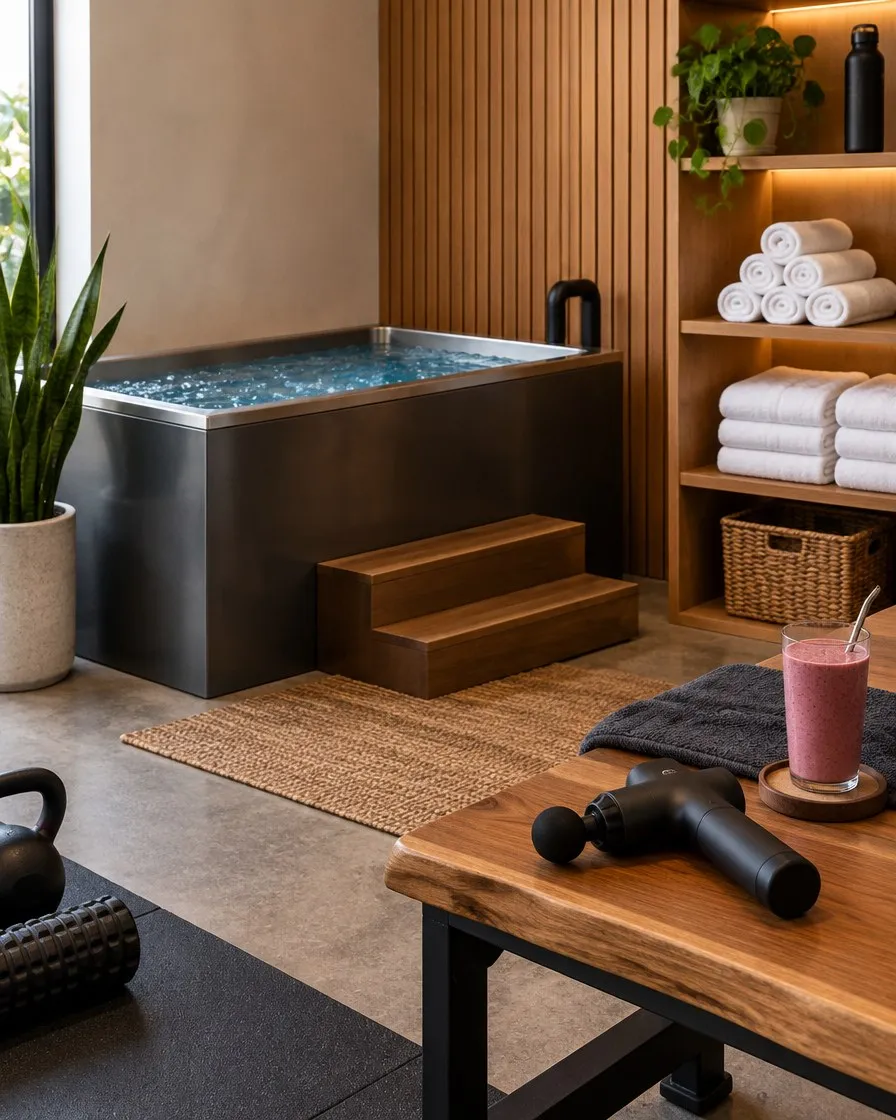 Recovery corner with cold plunge